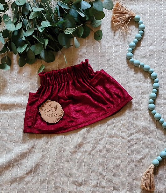 Burgundy Thea Pocket Skirt