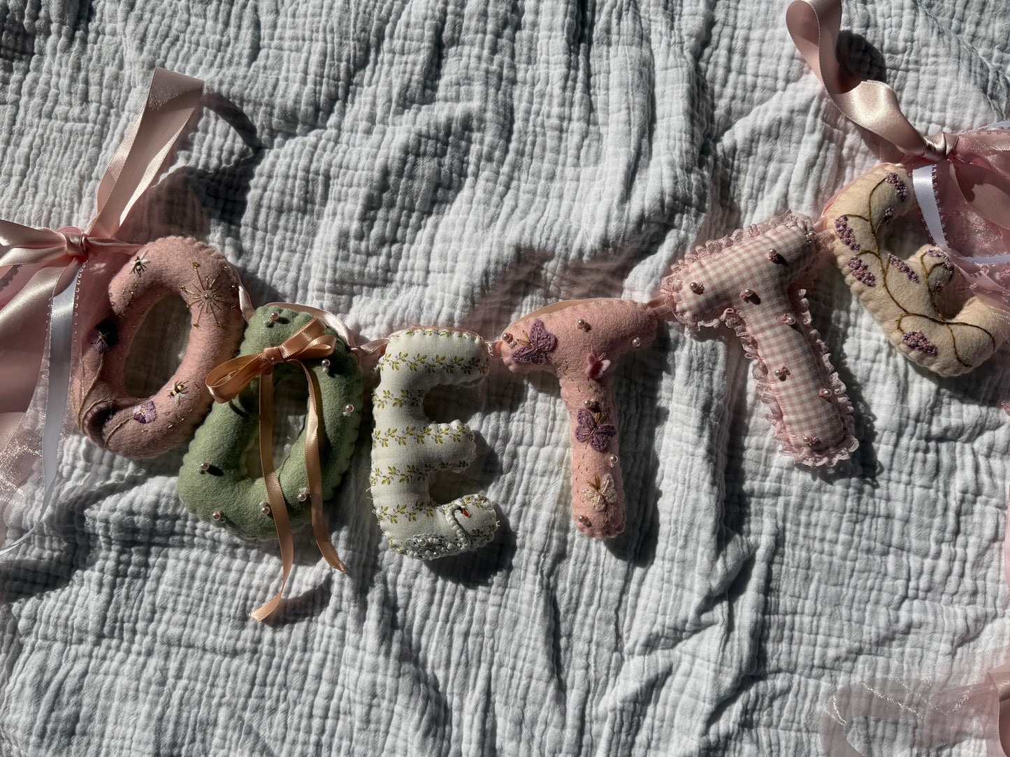 Personalised Hand-Stitched Felt Name Banner