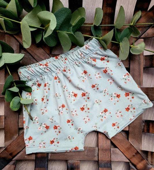 Mint Floral- Brylee Play Shorts